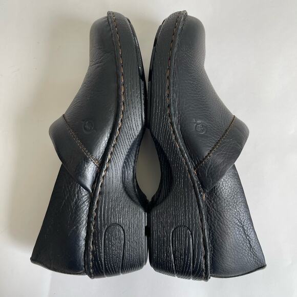 Born Black Leather Slip On Mule Clogs Shoes Women's EU 40 - US 8.5 M/W - Picture 9 of 11